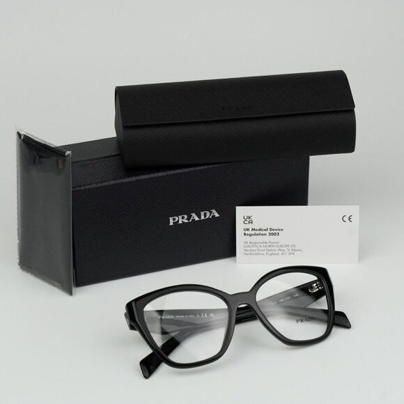 NEW Prada PR20ZV 16K1O1 Black Women Cat Eye Eyeglasses PR 20ZV - Picture 9 of 10
